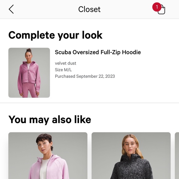 Velvet Dust Lululemon Scuba Oversized Full-Zip Hoodie M/L - Picture 2 of 4